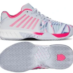 K-Swiss Express Light 3 HB Womens Badminton Shoes - Arctic / White / Neon Pink