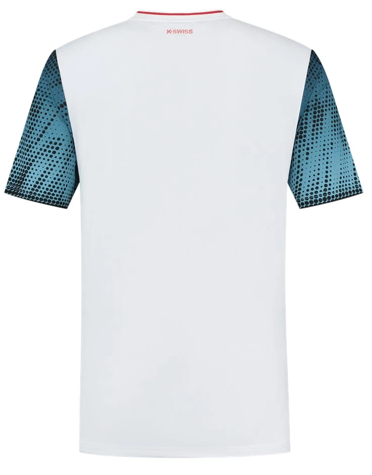 K-Swiss Hypercourt Print Crew 3 Badminton T-Shirt - White - Image 2