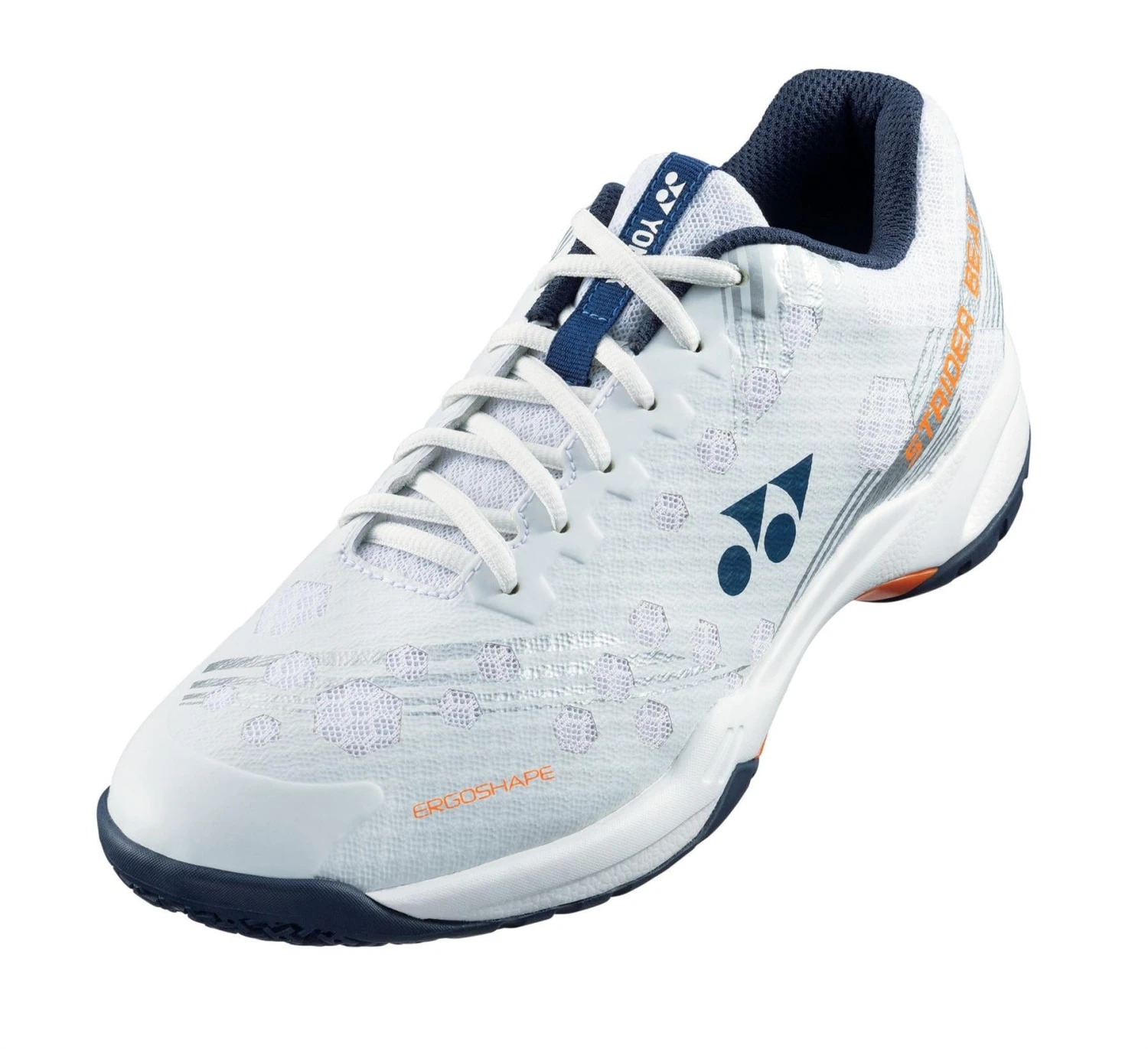 Yonex Power Cushion Strider Beat Mens Badminton Shoes - White / Orange - Image 2