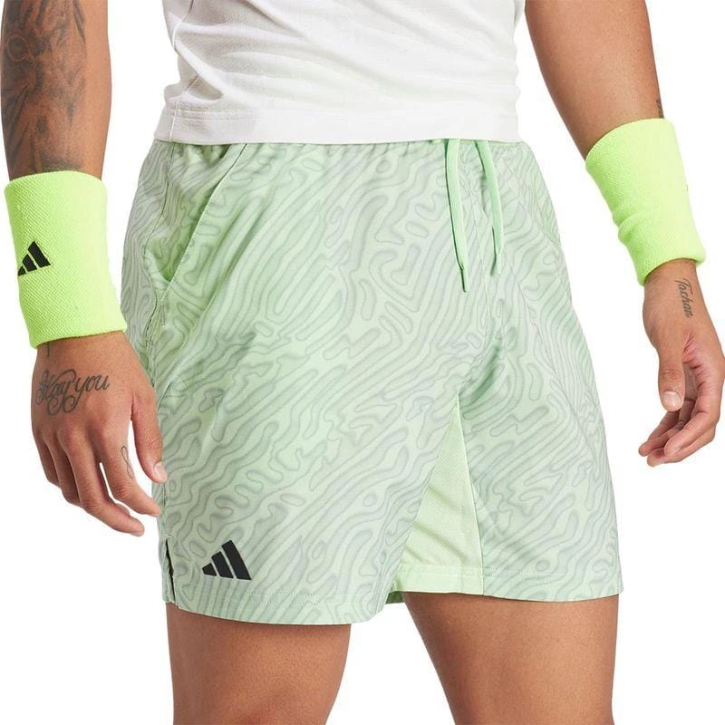 ADIDAS Melbourne Mens Pro 7 Inch Badminton Shorts - Green - Image 2