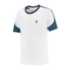 K-Swiss Hypercourt Mesh Crew 3 Mens Badminton T-Shirt - White / Indian Teal