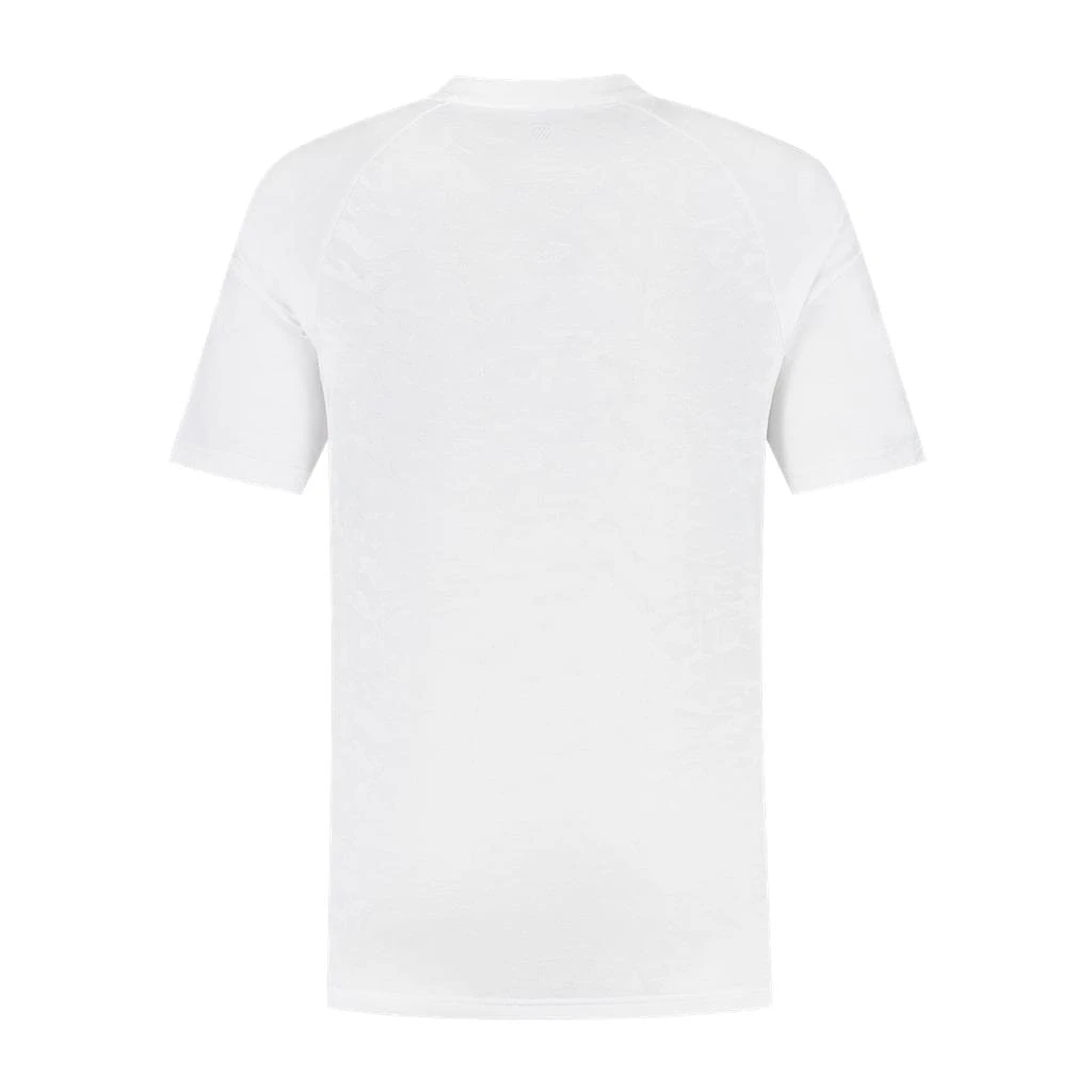 K-Swiss Hypercourt Print Crew 4 Mens Badminton T-Shirt - White - Image 2