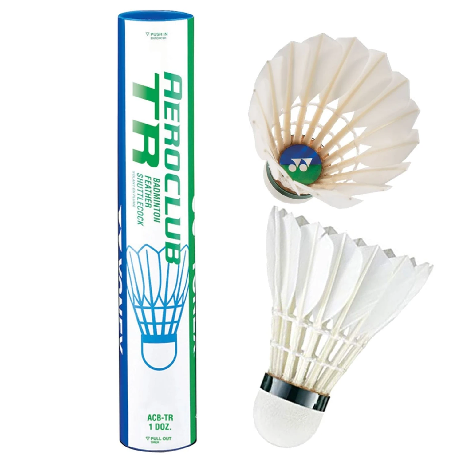 Yonex Aero Club TR Badminton Feather Shuttles / Shuttlecocks - Set Of 12
