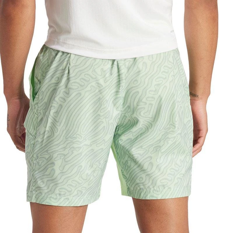 ADIDAS Melbourne Mens Pro 7 Inch Badminton Shorts - Green - Image 3