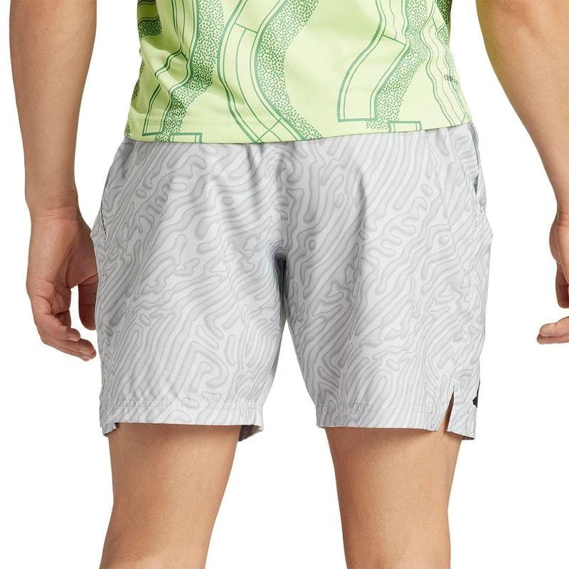 ADIDAS Melbourne Mens Pro 7 Inch Badminton Shorts - Grey - Image 4