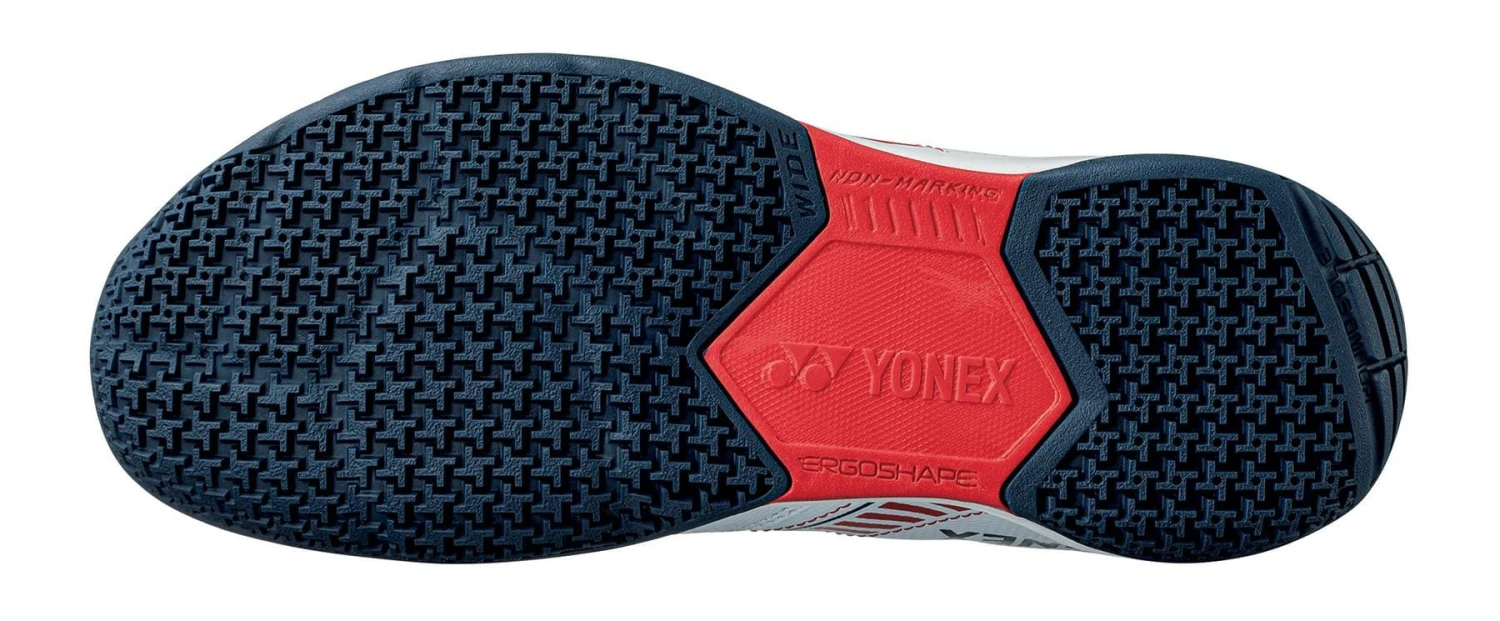 Yonex Power Cushion Strider Flow Mens Wide Badminton Shoes - White / Red - Image 3