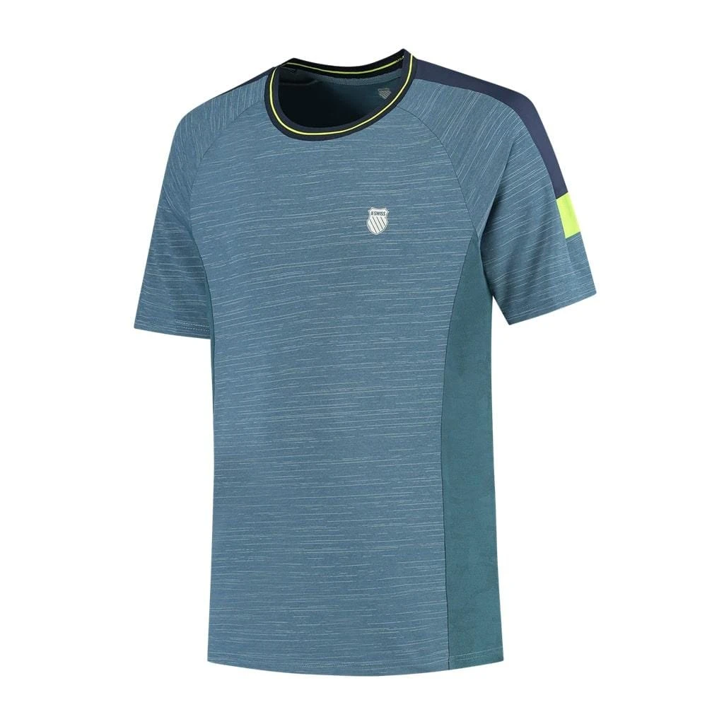 K-Swiss Hypercourt Melange 2 Mens Badminton T-Shirt - Indian Teal