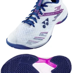 Yonex Power Cushion Cascade Accel Wide Fit Badminton Shoes - White / Purple