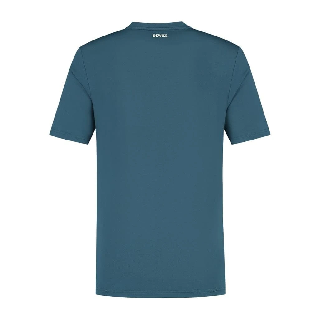 K-Swiss Hypercourt Basic Crew Mens Badminton T-Shirt - Indian Teal - Image 2