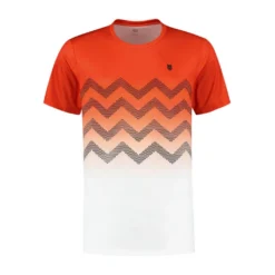 K-Swiss Hypercourt Print Crew 2 Mens T-shirt - Orange / White