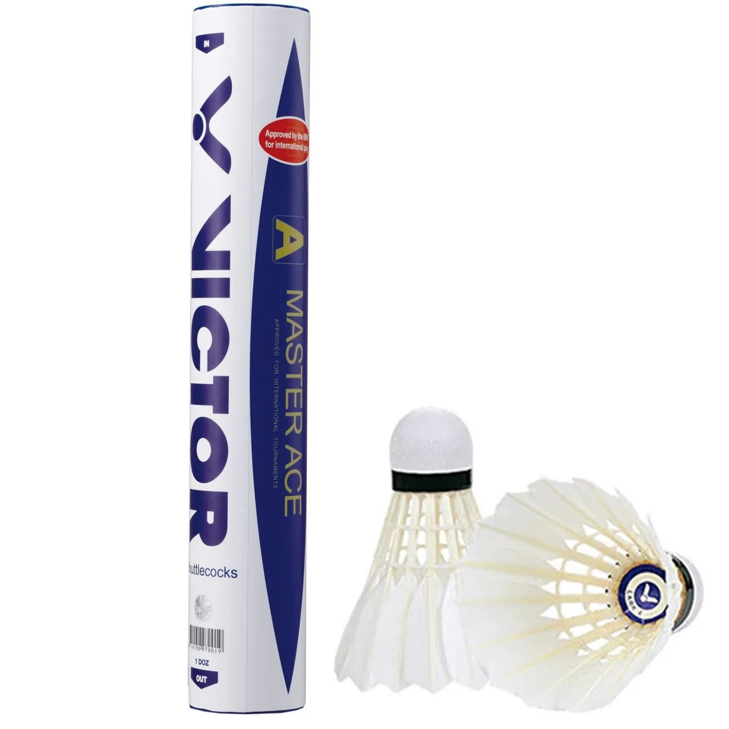 VICTOR Master Ace Badminton Feather Shuttles / Shuttlecocks - Set Of 12